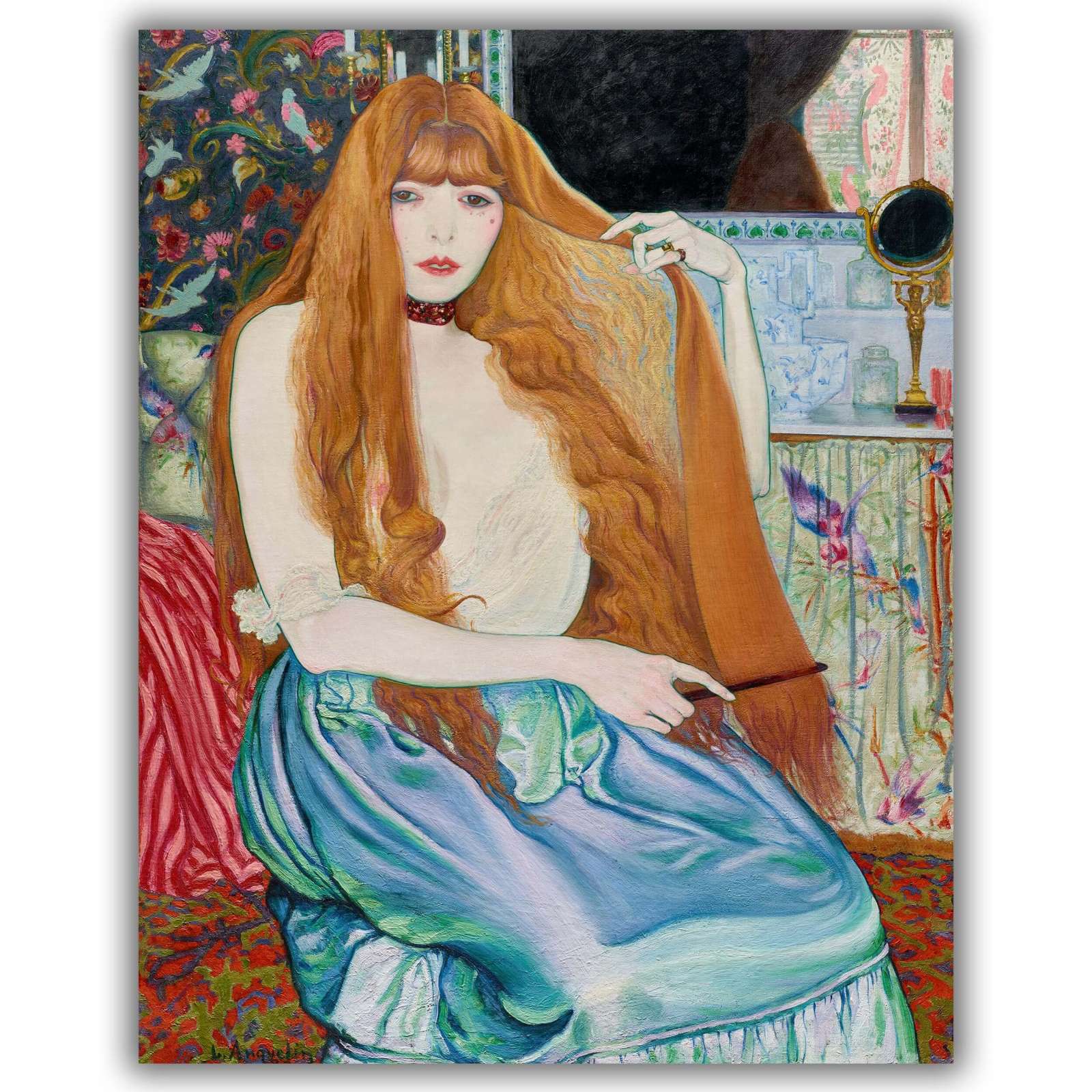 Reprodukcija „Besišukuojanti moteris“, Louis Anquetin (1889)