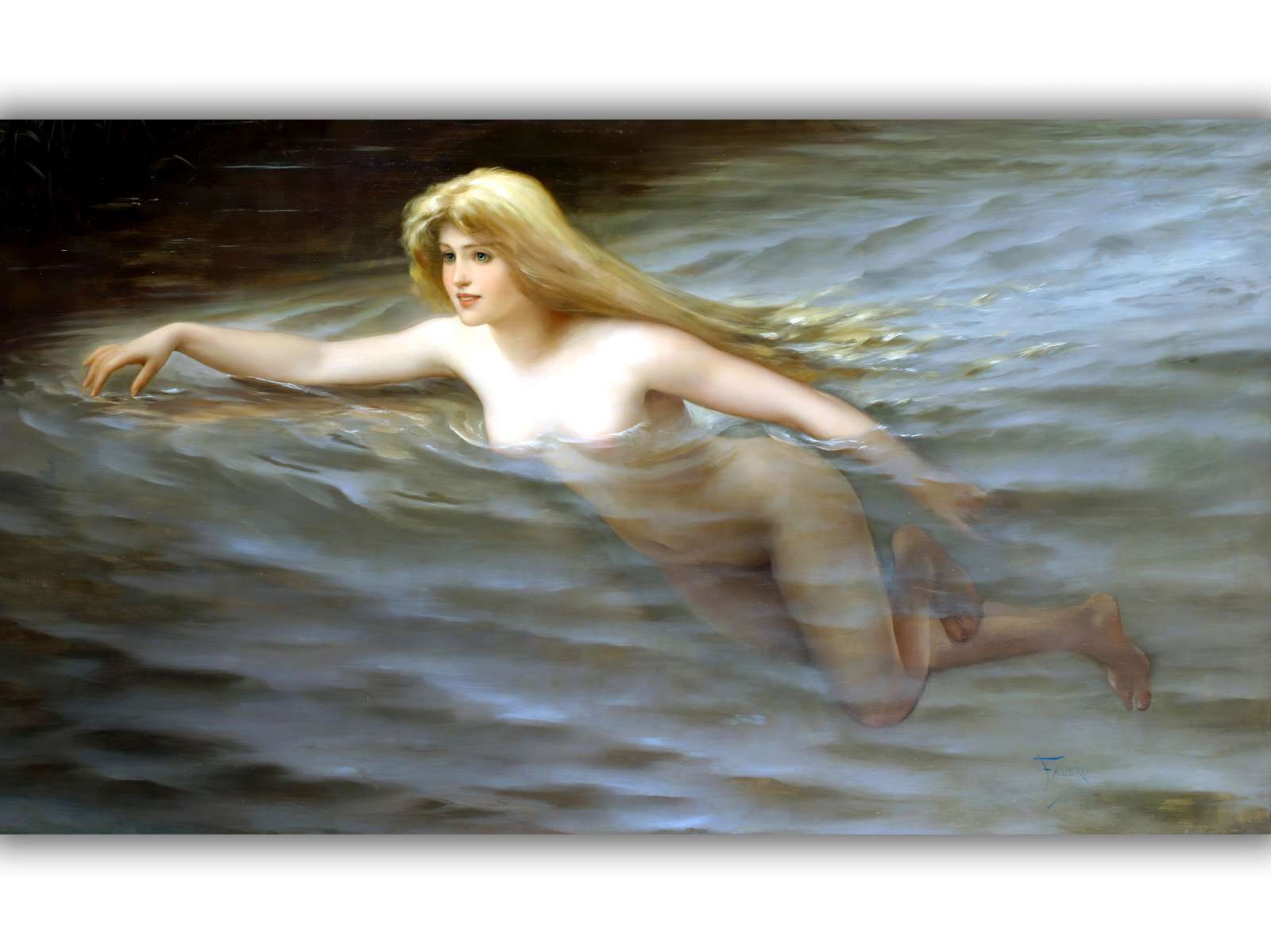 Reprodukcija „Jūros nimfa“, Luis Ricardo Falero (1892)