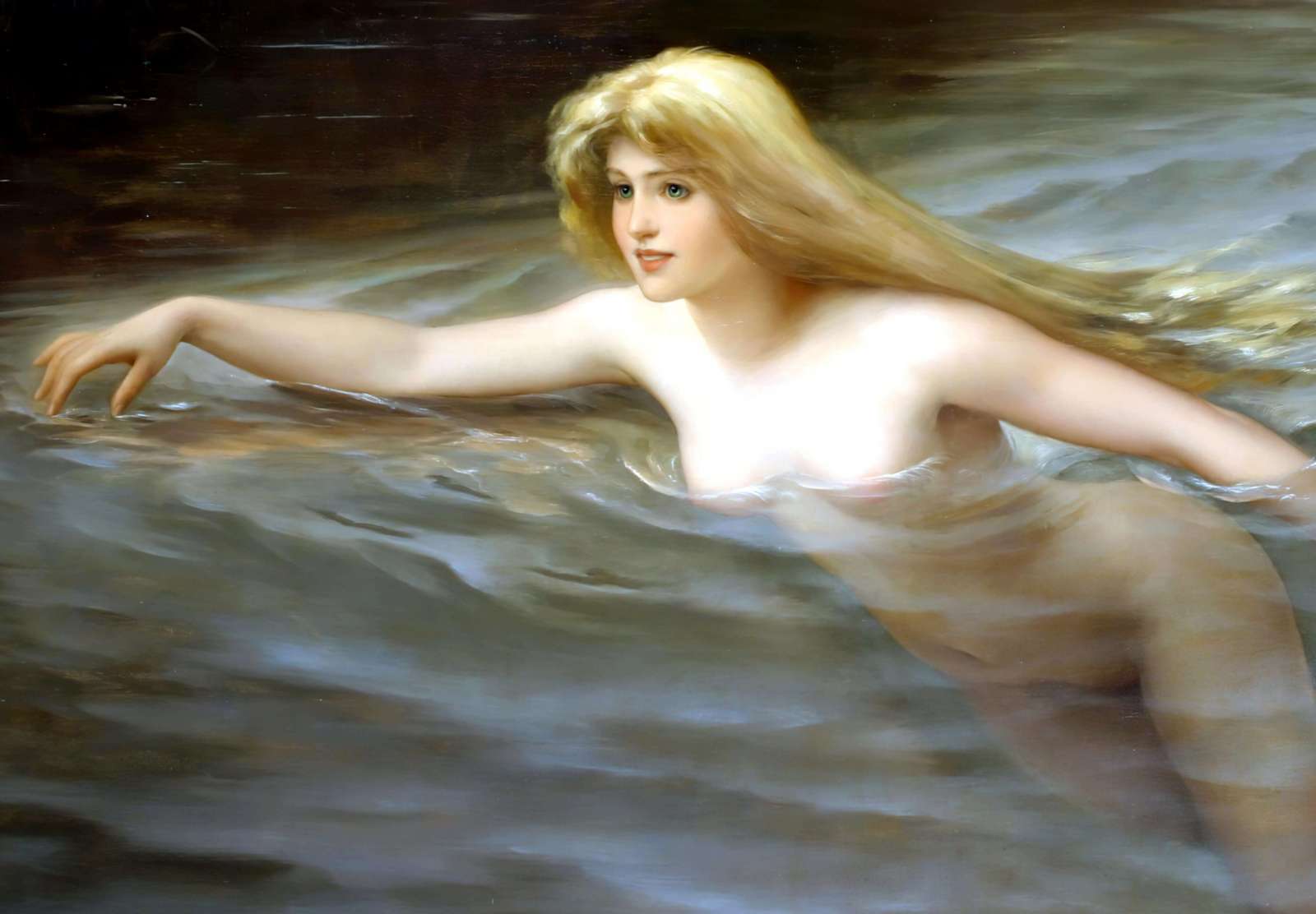 Reprodukcija „Jūros nimfa“, Luis Ricardo Falero (1892)