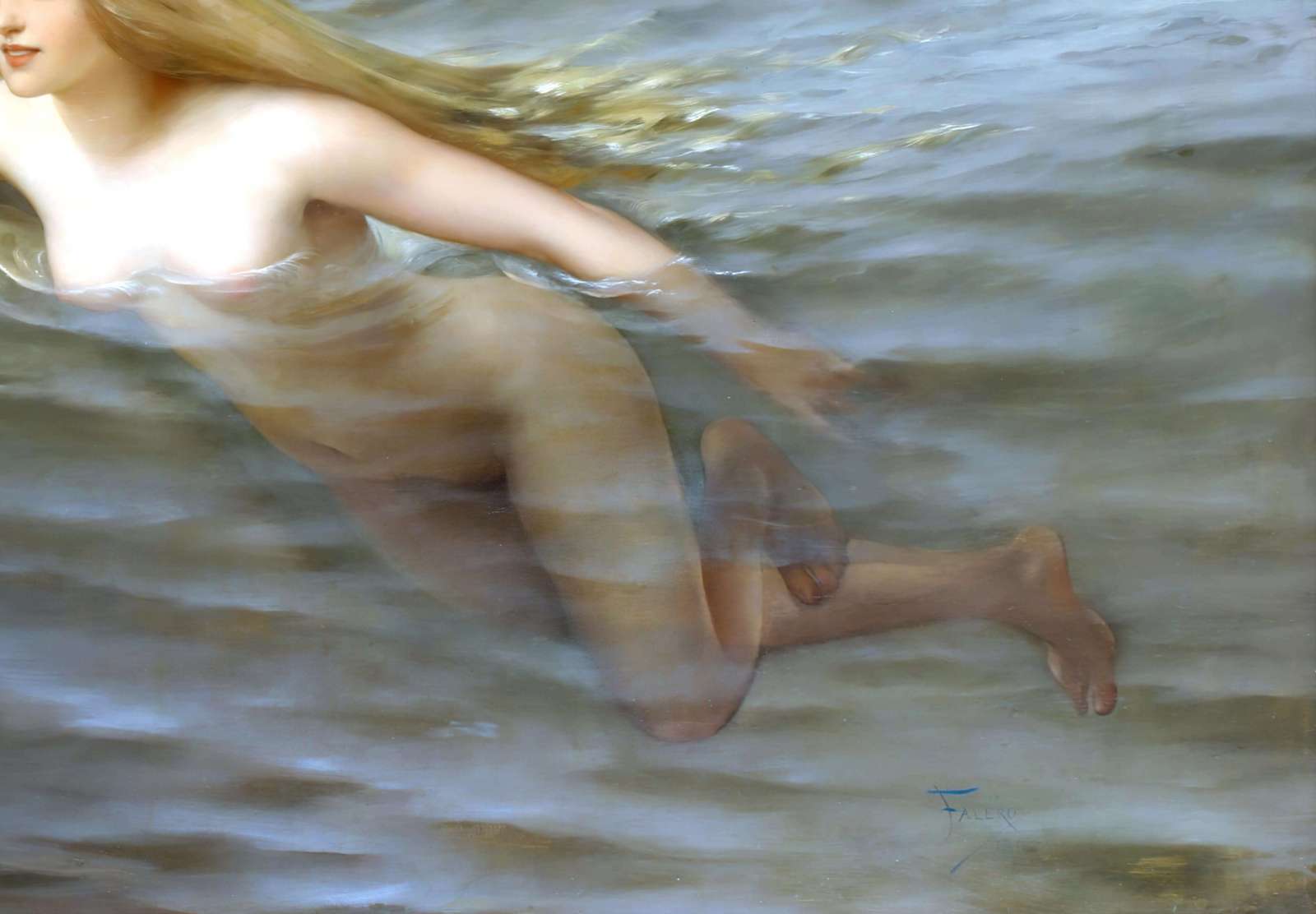Reprodukcija „Jūros nimfa“, Luis Ricardo Falero (1892)