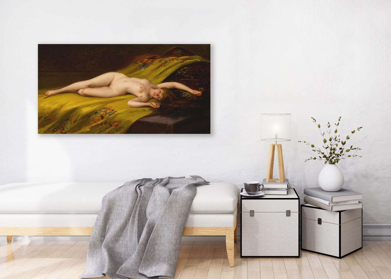 Reprodukcija „Gulinti nuoga moteris“, Luis Ricardo Falero
