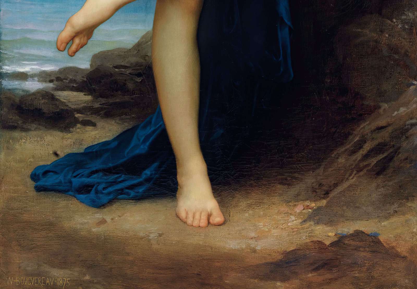 Reprodukcija „Po vonios“, William Bouguereau (1875)
