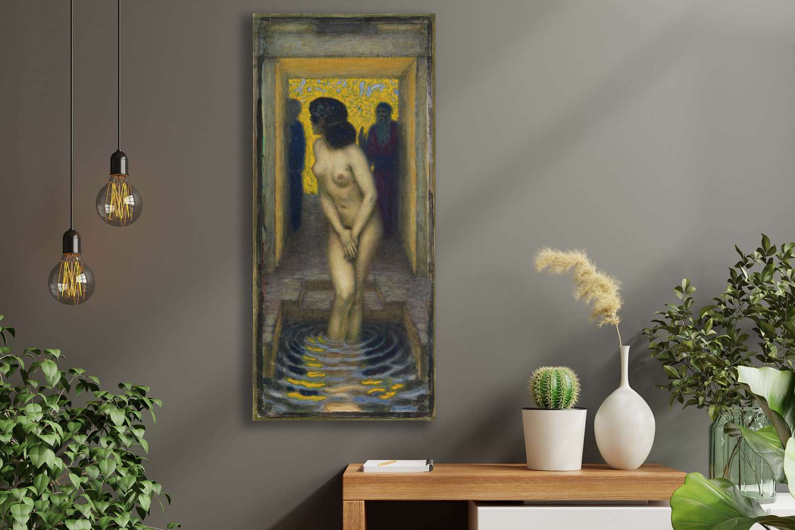 Reprodukcija „Besimaudanti Zuzana“, Franz von Stuck (1913)