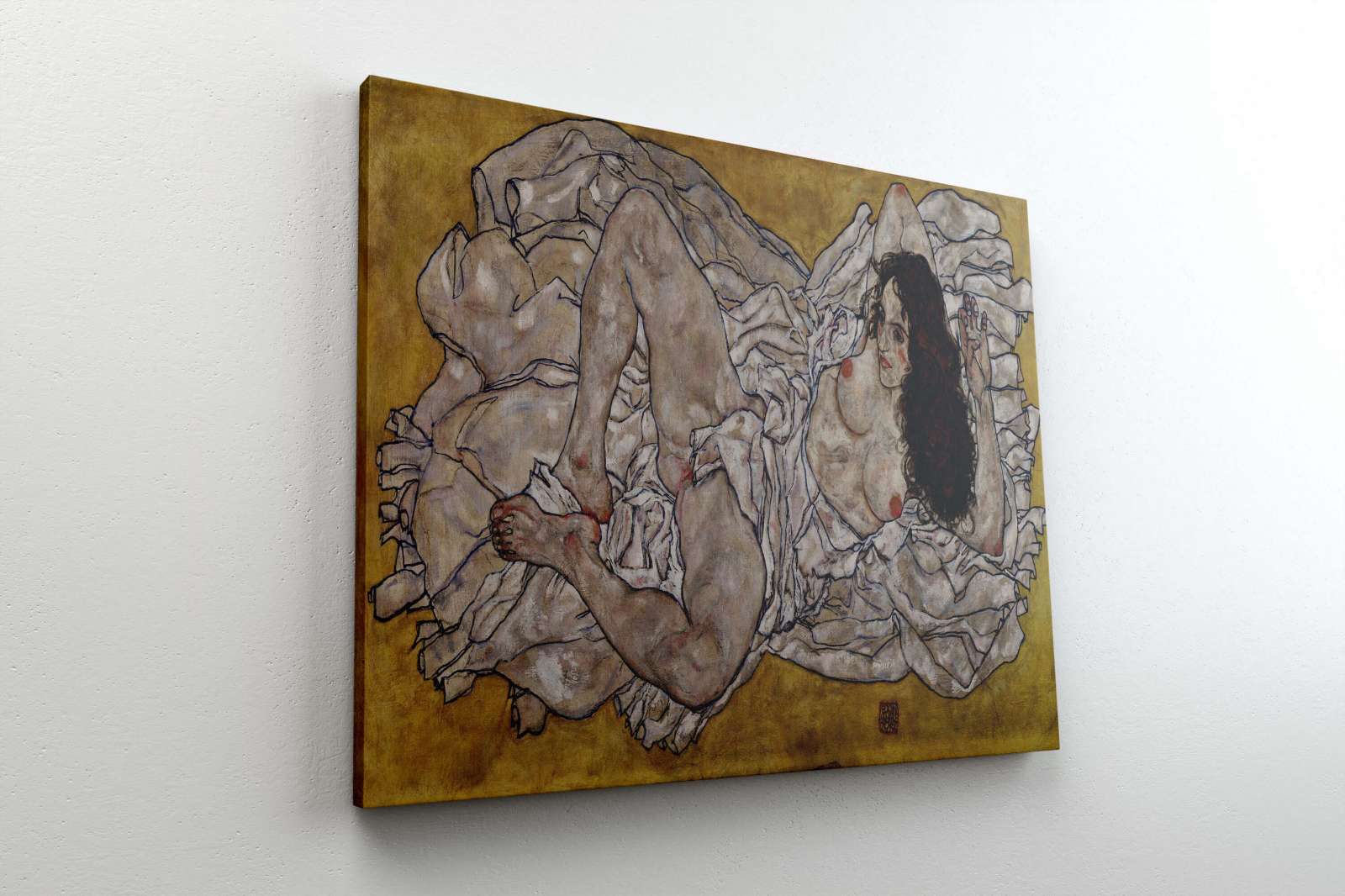 Reprodukcija „Gulinti moteris“, Egon Schiele (1917)