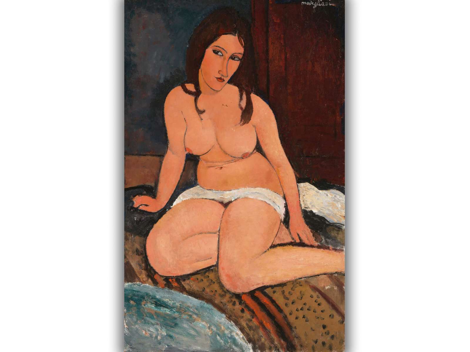 Reprodukcija „Sėdinti nuoga moteris“, Amedeo Modigliani (1917)