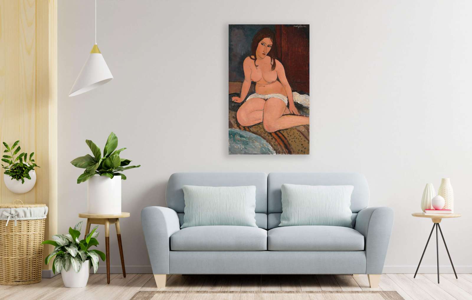 Reprodukcija „Sėdinti nuoga moteris“, Amedeo Modigliani (1917)