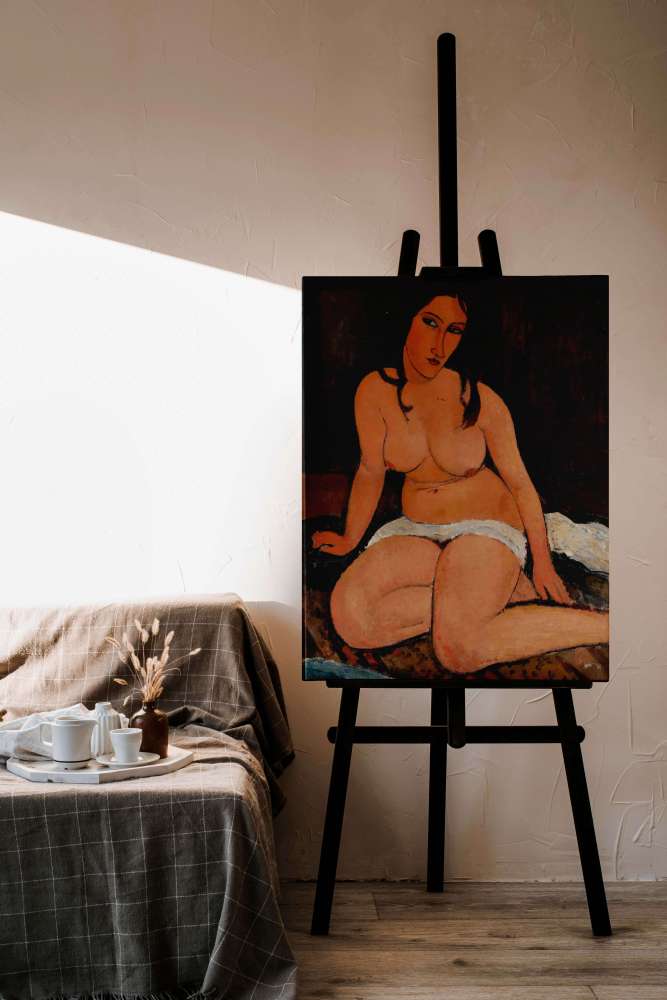 Reprodukcija „Sėdinti nuoga moteris“, Amedeo Modigliani (1917)