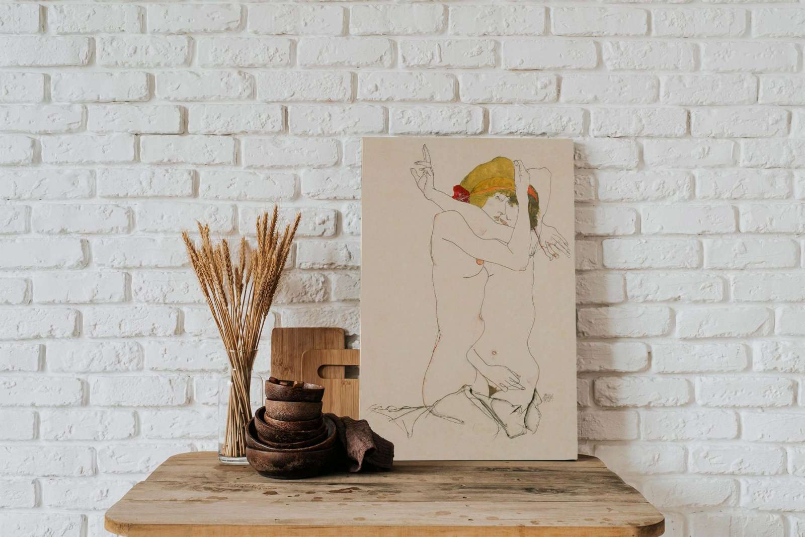 Reprodukcija „Dvi apsikabinusios moterys“, Egon Schiele (1913)