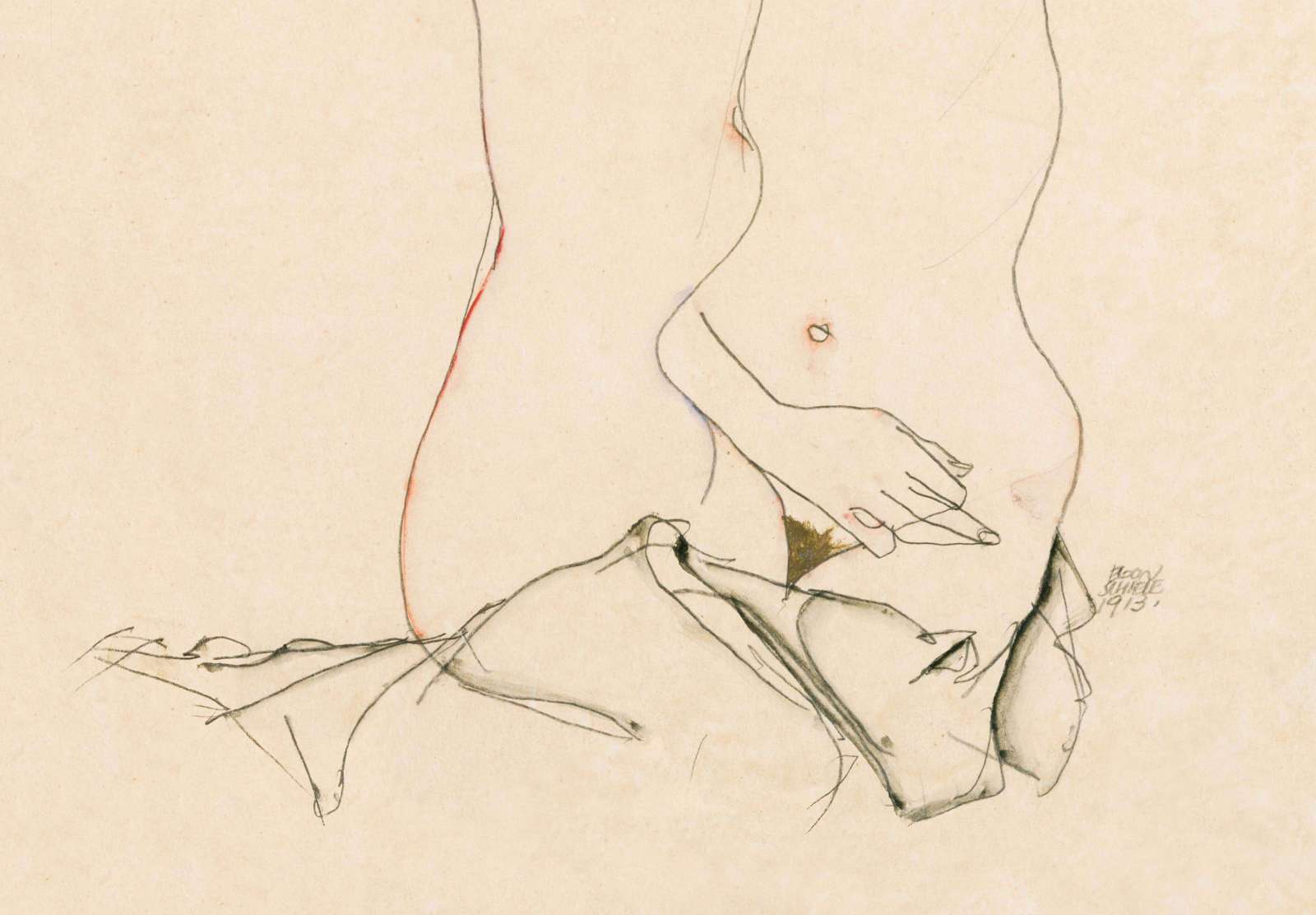 Reprodukcija „Dvi apsikabinusios moterys“, Egon Schiele (1913)
