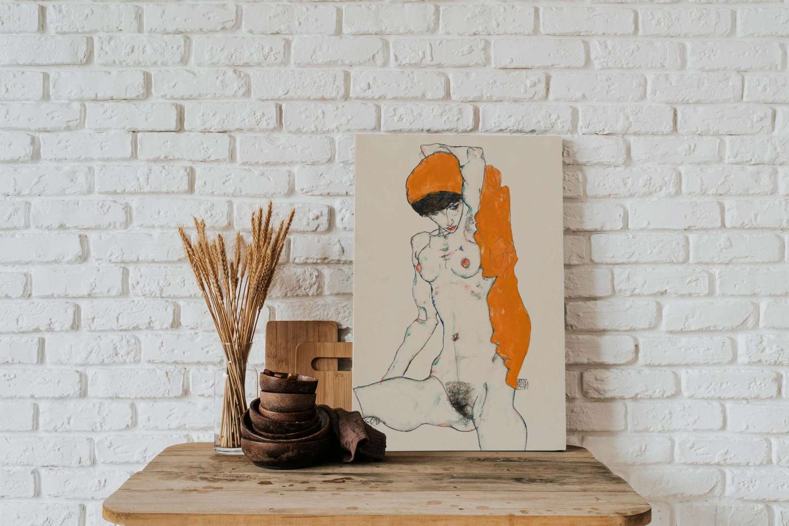 Reprodukcija „Vulgari nuoga moteris“, Egon Schiele (1914)