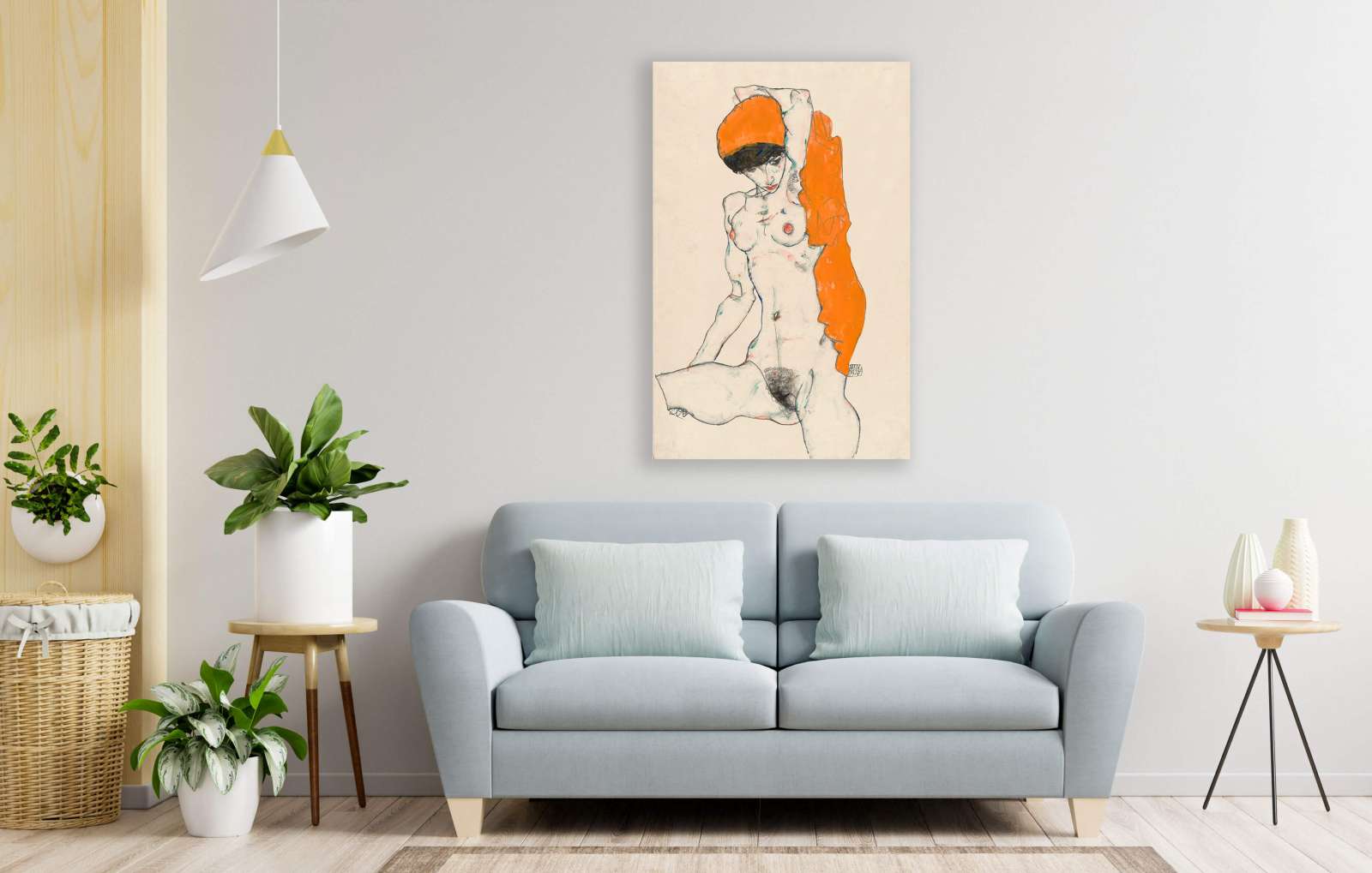 Reprodukcija „Vulgari nuoga moteris“, Egon Schiele (1914)