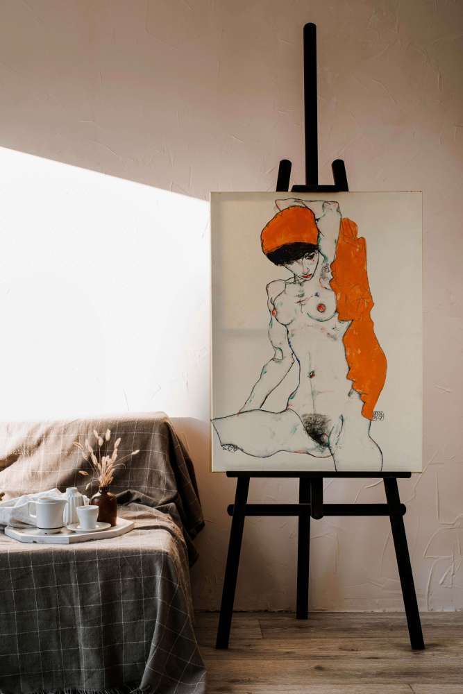 Reprodukcija „Vulgari nuoga moteris“, Egon Schiele (1914)