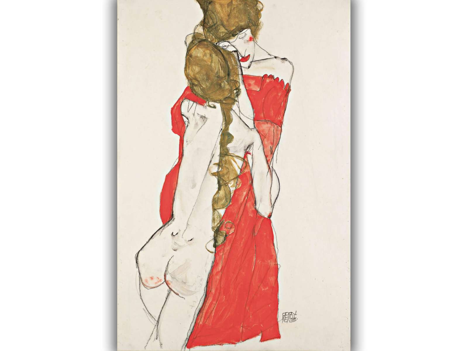 Reprodukcija „Mama ir dukra“, Egon Schiele (1913)
