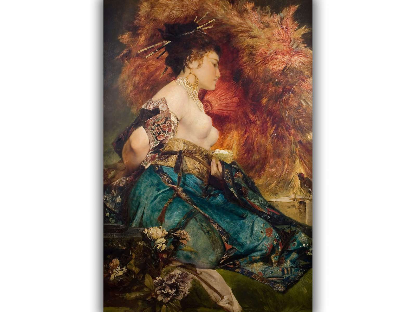 Reprodukcija „Japonė“, Hans Makart (1870)
