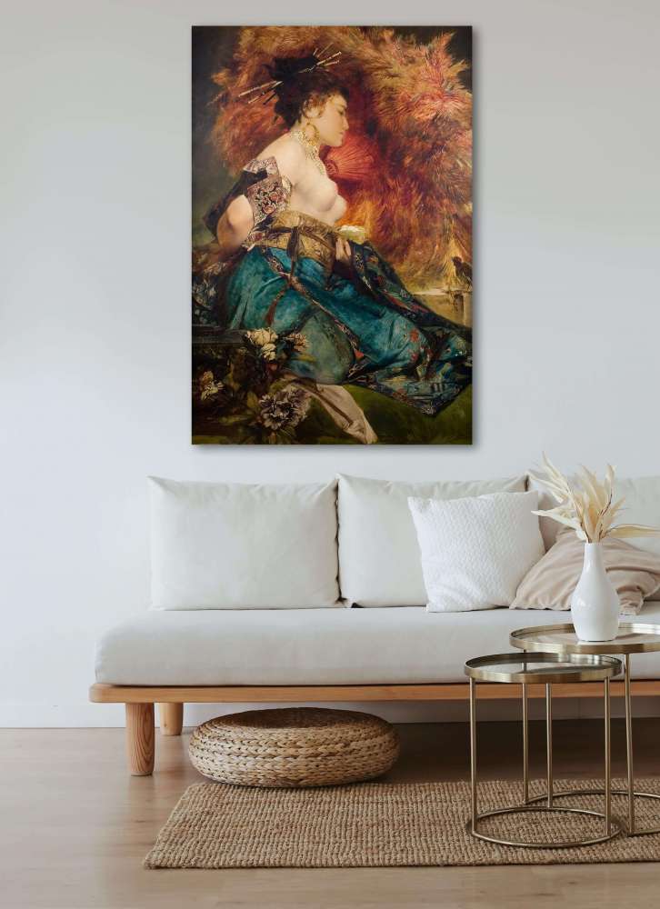 Reprodukcija „Japonė“, Hans Makart (1870)