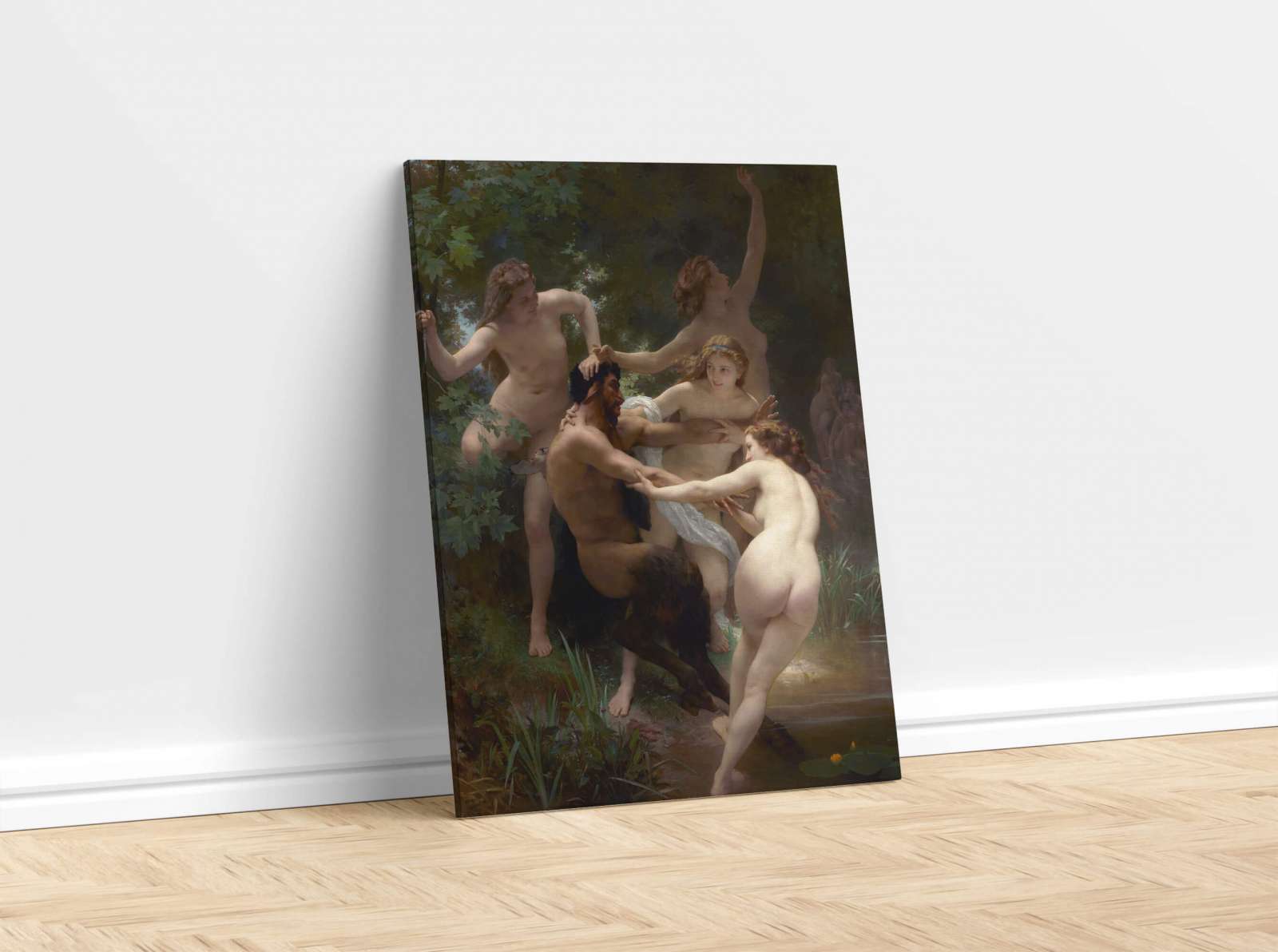 Reprodukcija „Nimfos ir Satyras“, William Bouguereau (1873)