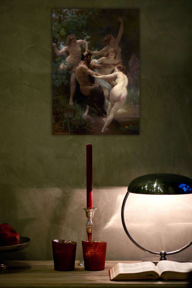 Reprodukcija „Nimfos ir Satyras“, William Bouguereau (1873)