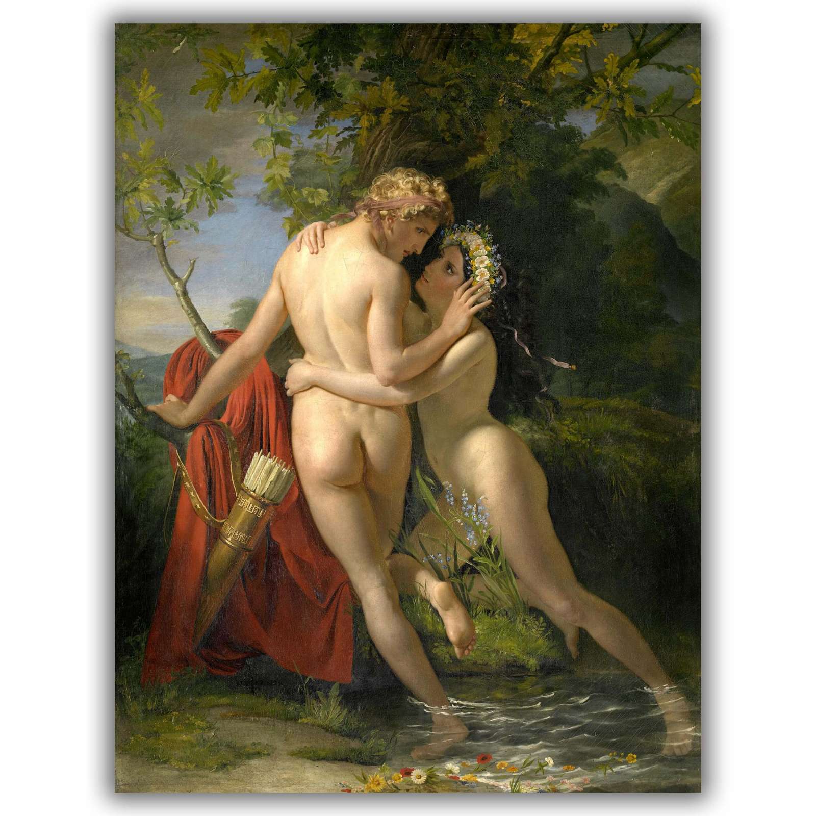 Reprodukcija „Nimfa Salmacis ir Hermafroditas“, François-Joseph Navez (1829)