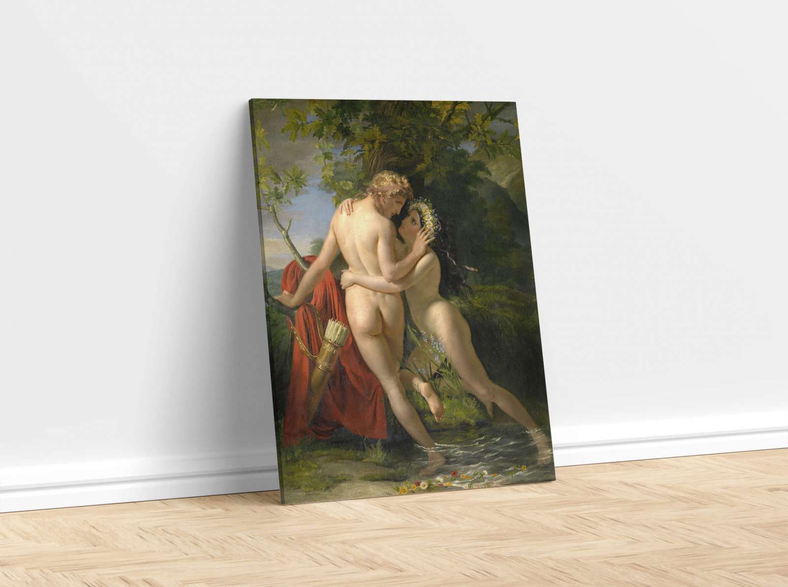 Reprodukcija „Nimfa Salmacis ir Hermafroditas“, François-Joseph Navez (1829)