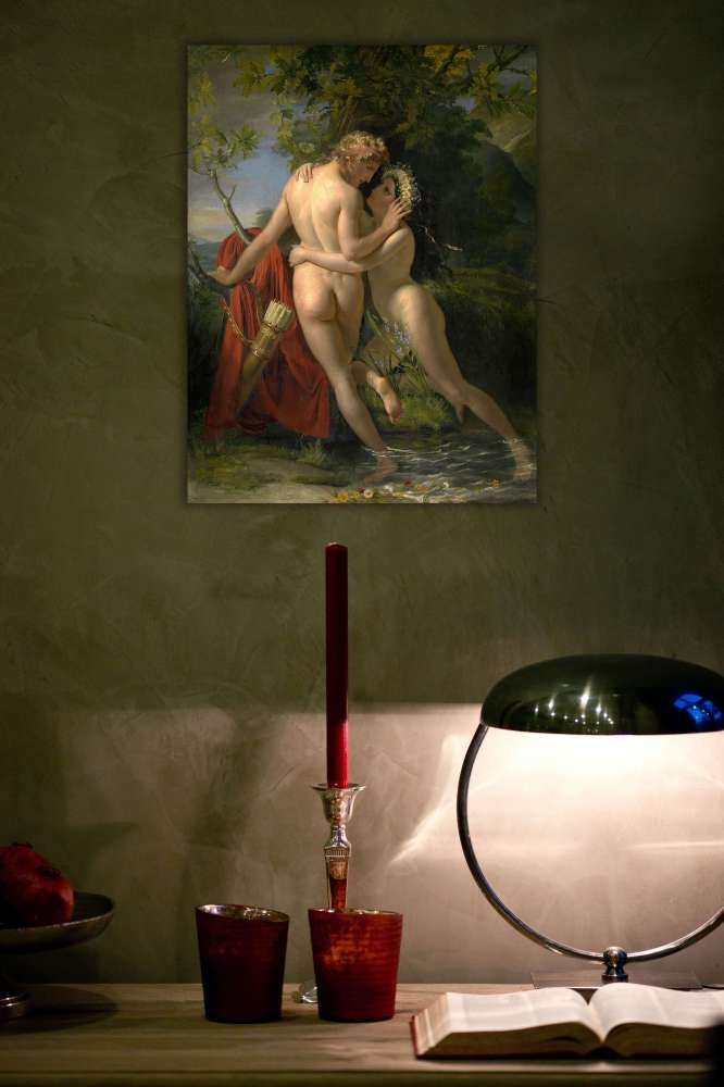 Reprodukcija „Nimfa Salmacis ir Hermafroditas“, François-Joseph Navez (1829)