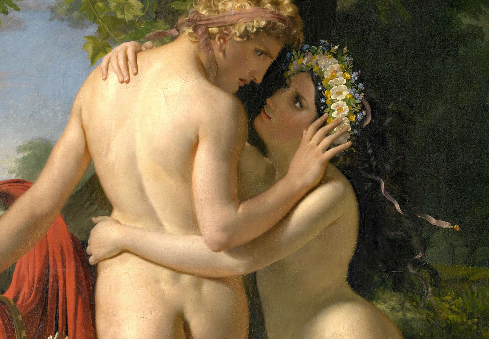 Reprodukcija „Nimfa Salmacis ir Hermafroditas“, François-Joseph Navez (1829)