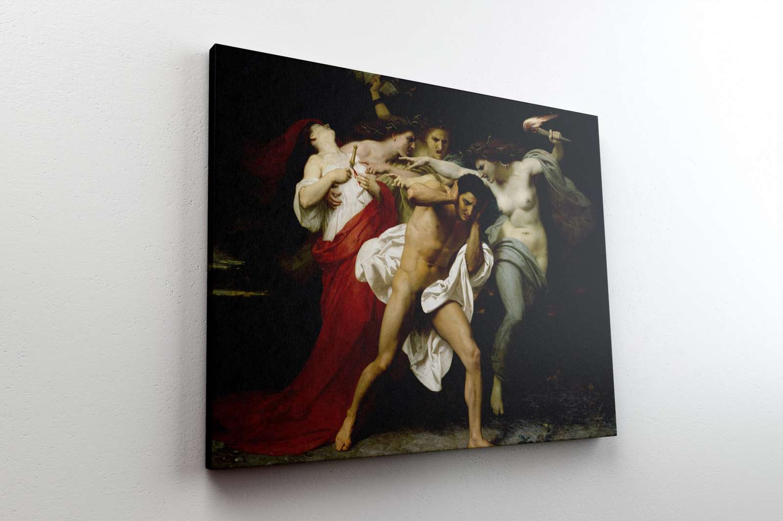 Reprodukcija „Orestas, persekiojamas furijų“, William Adolphe Bouguereau (1862)