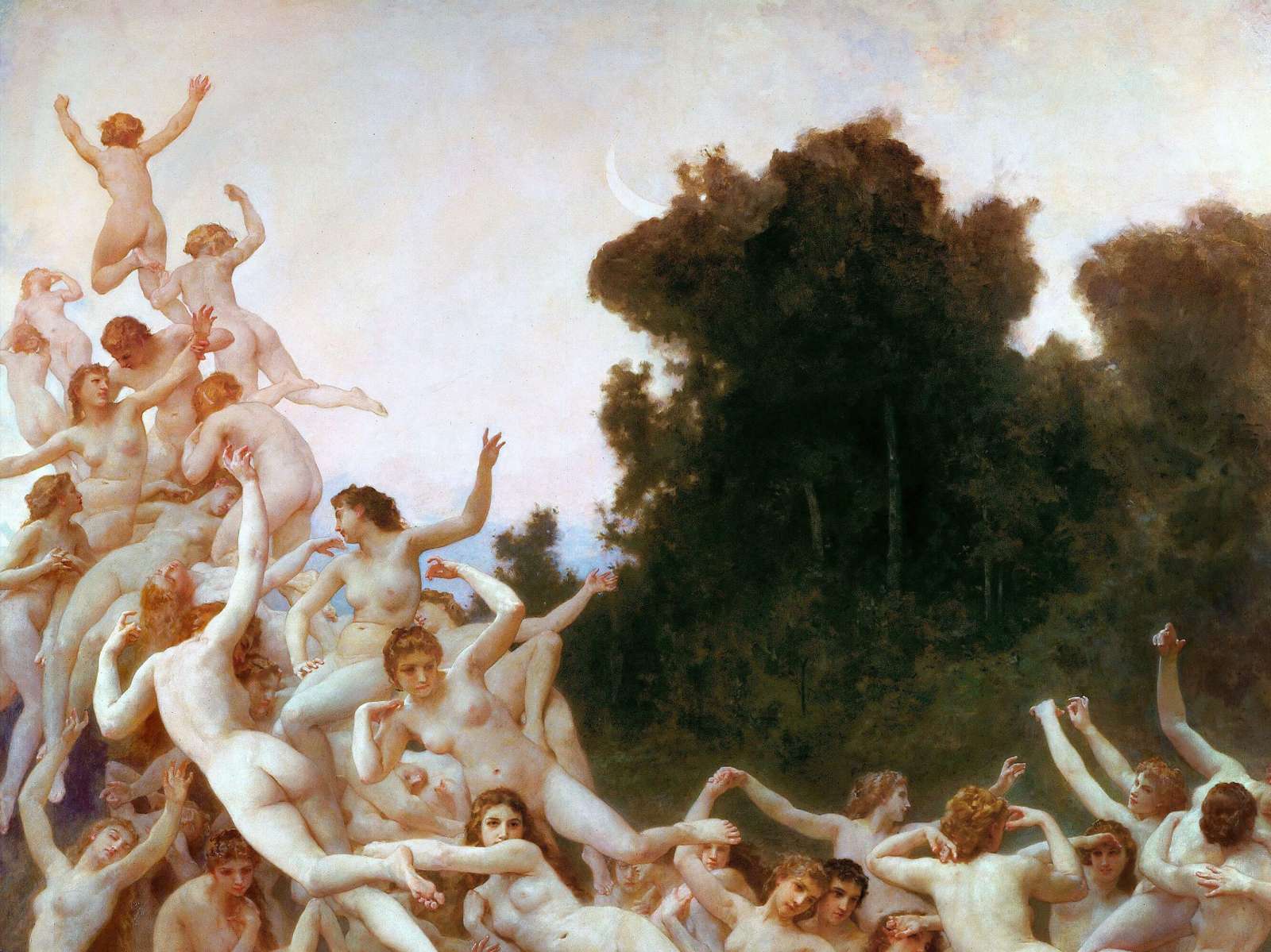 Reprodukcija „Oreadės“, William Adolphe Bouguereau