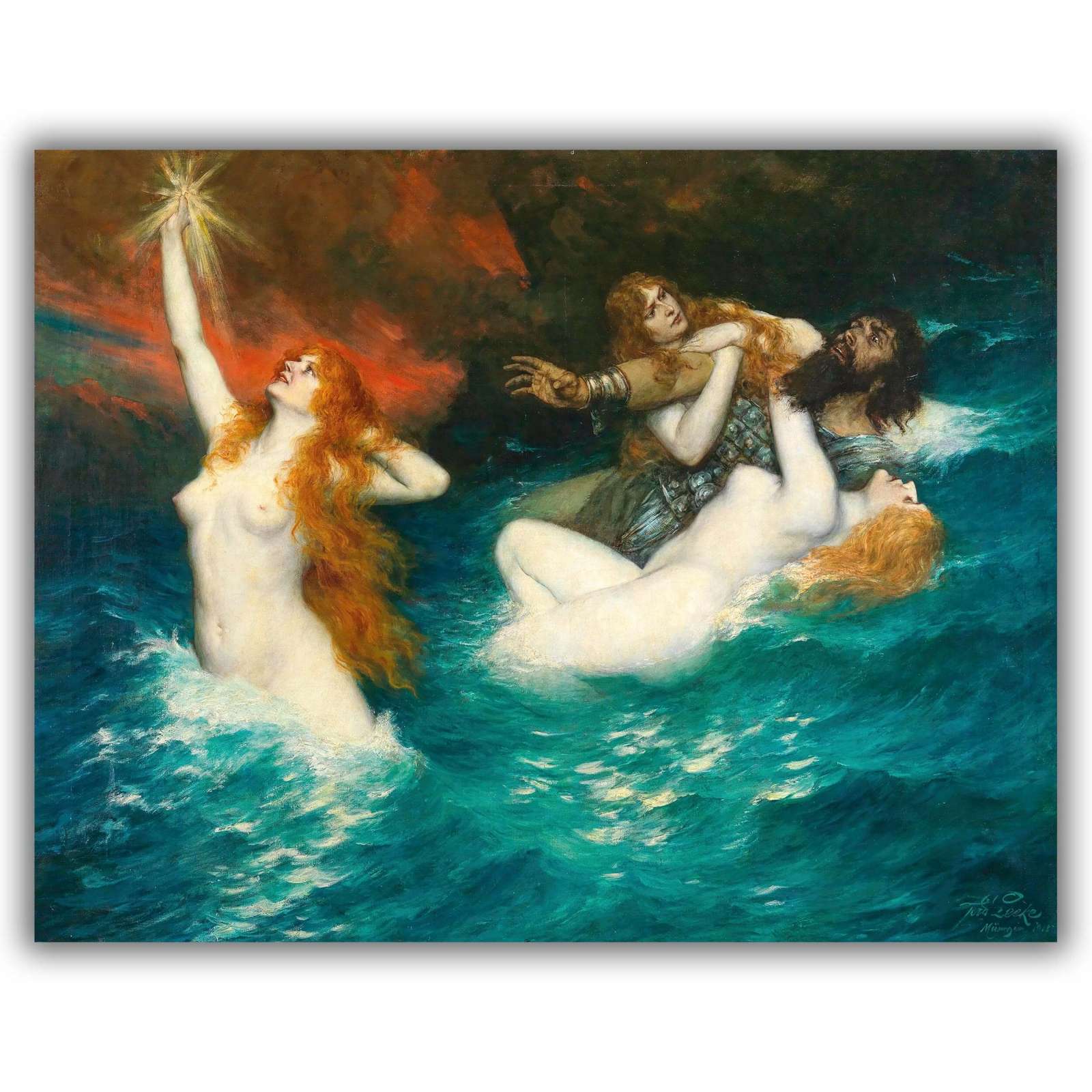 Reprodukcija „Reino mergelės“, Ferdinand Leeke (1913)
