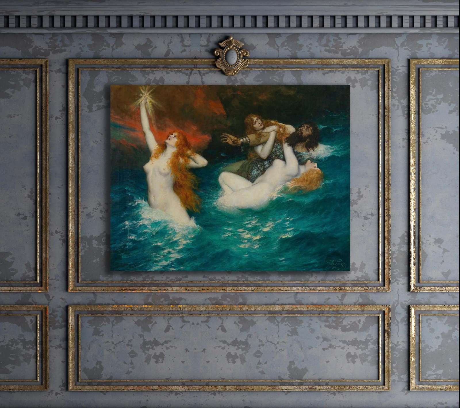 Reprodukcija „Reino mergelės“, Ferdinand Leeke (1913)