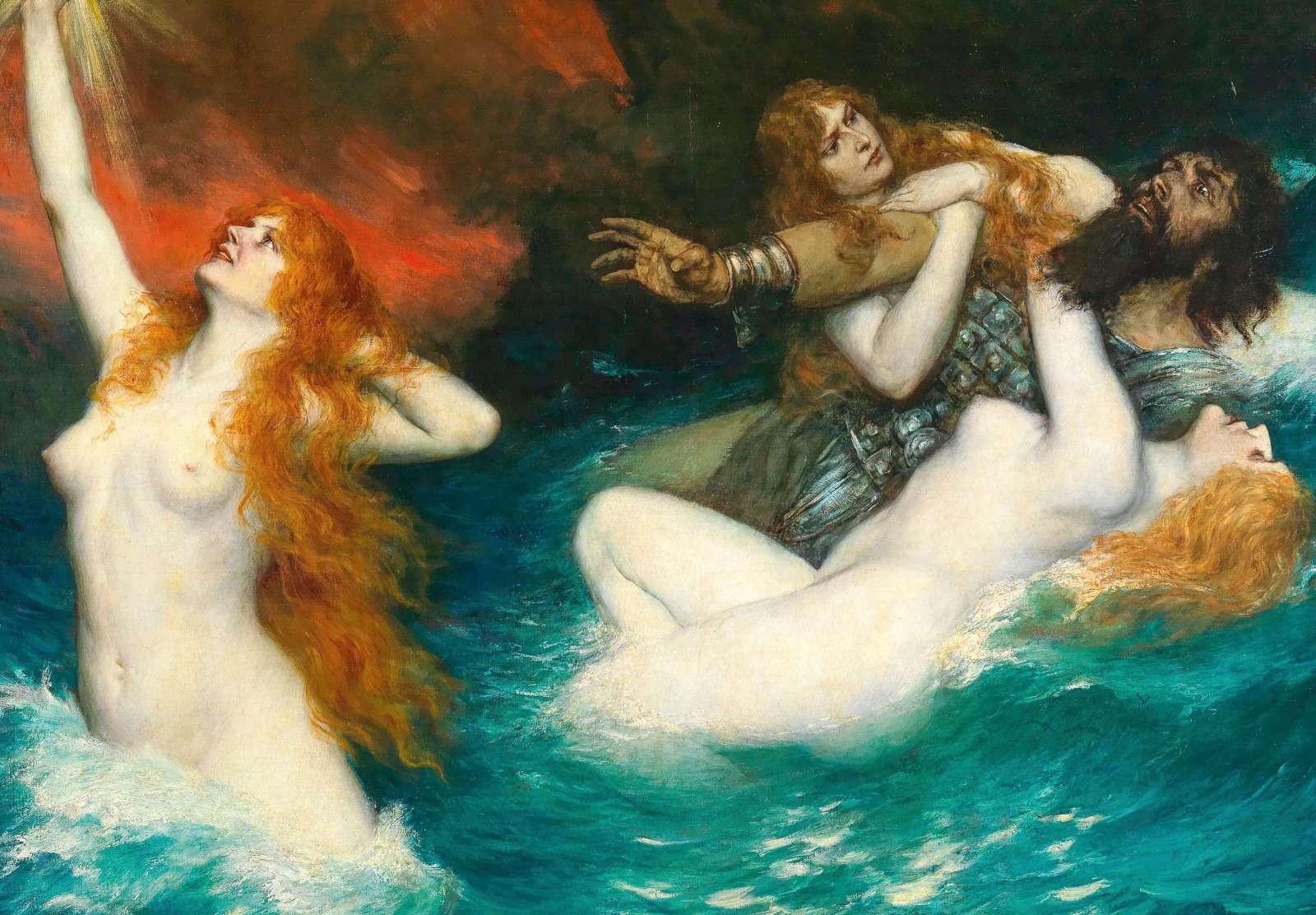 Reprodukcija „Reino mergelės“, Ferdinand Leeke (1913)