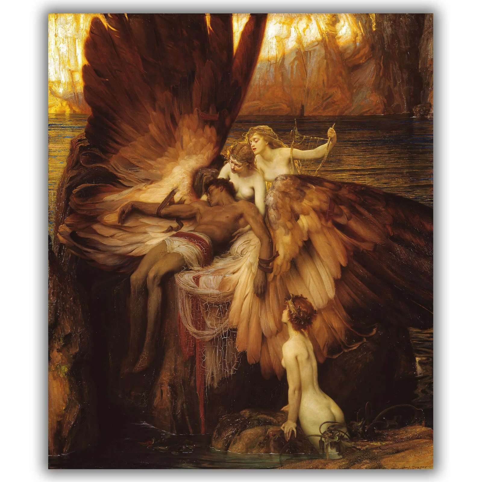 Reprodukcija „Rauda už Ikarą“, Herbert James Draper (1898)