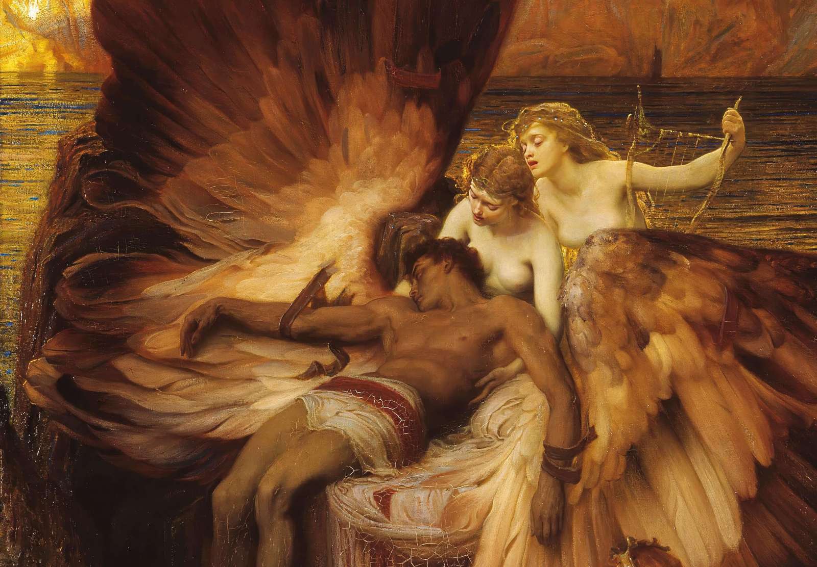 Reprodukcija „Rauda už Ikarą“, Herbert James Draper (1898)