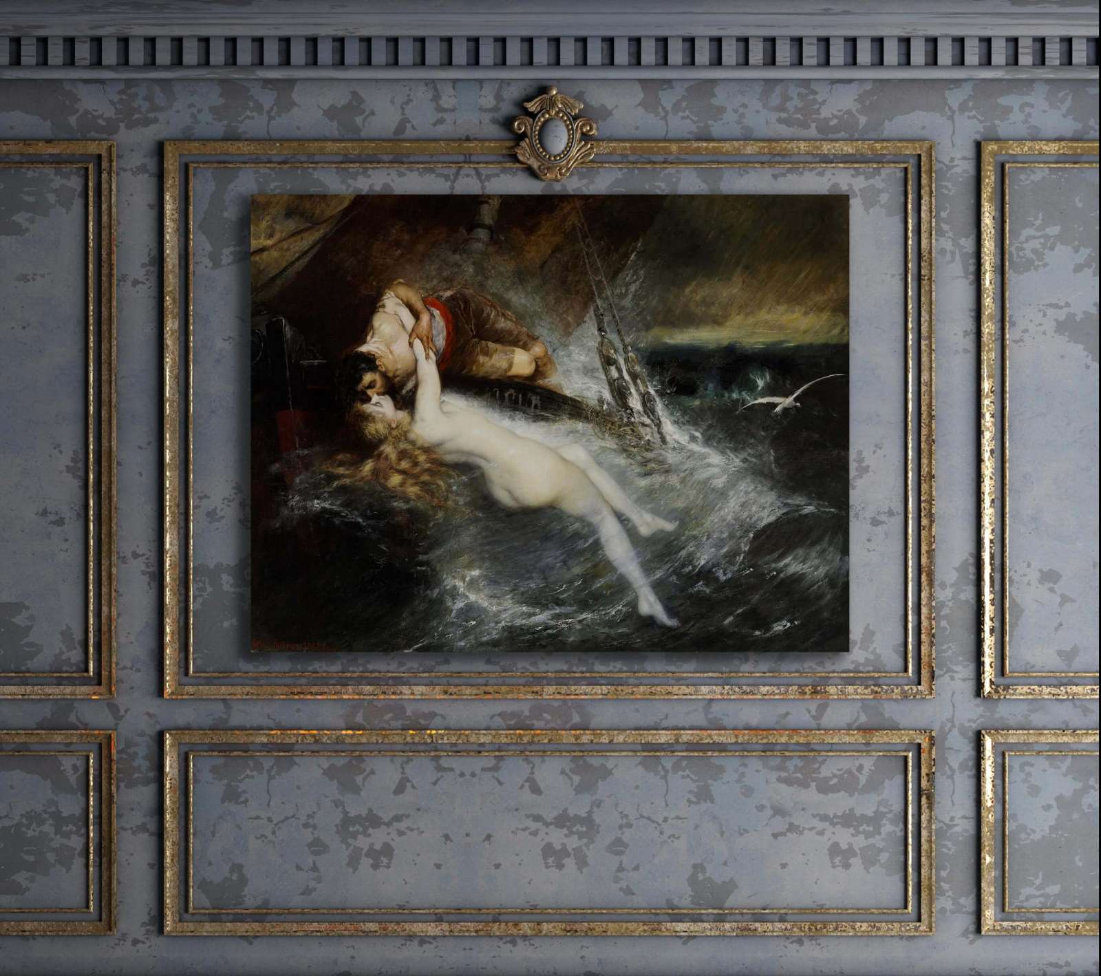 Reprodukcija „Sirenos bučinys“, Gustav Wertheimer (1882)