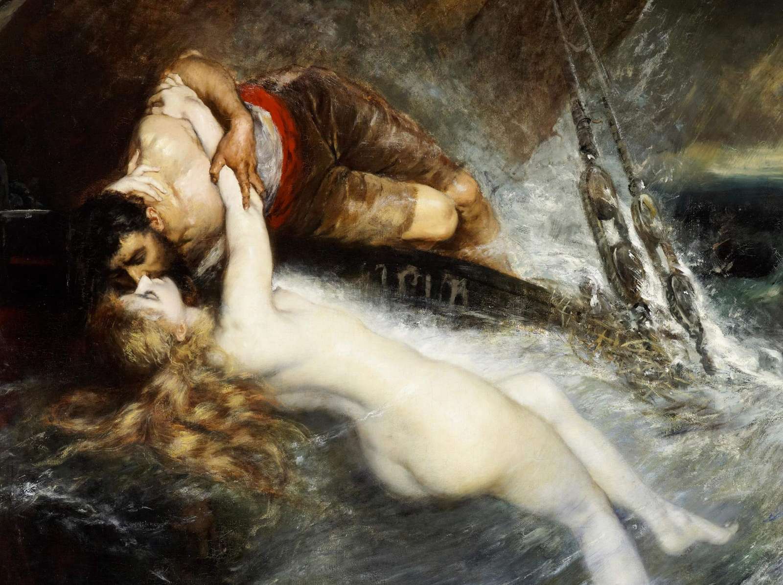 Reprodukcija „Sirenos bučinys“, Gustav Wertheimer (1882)