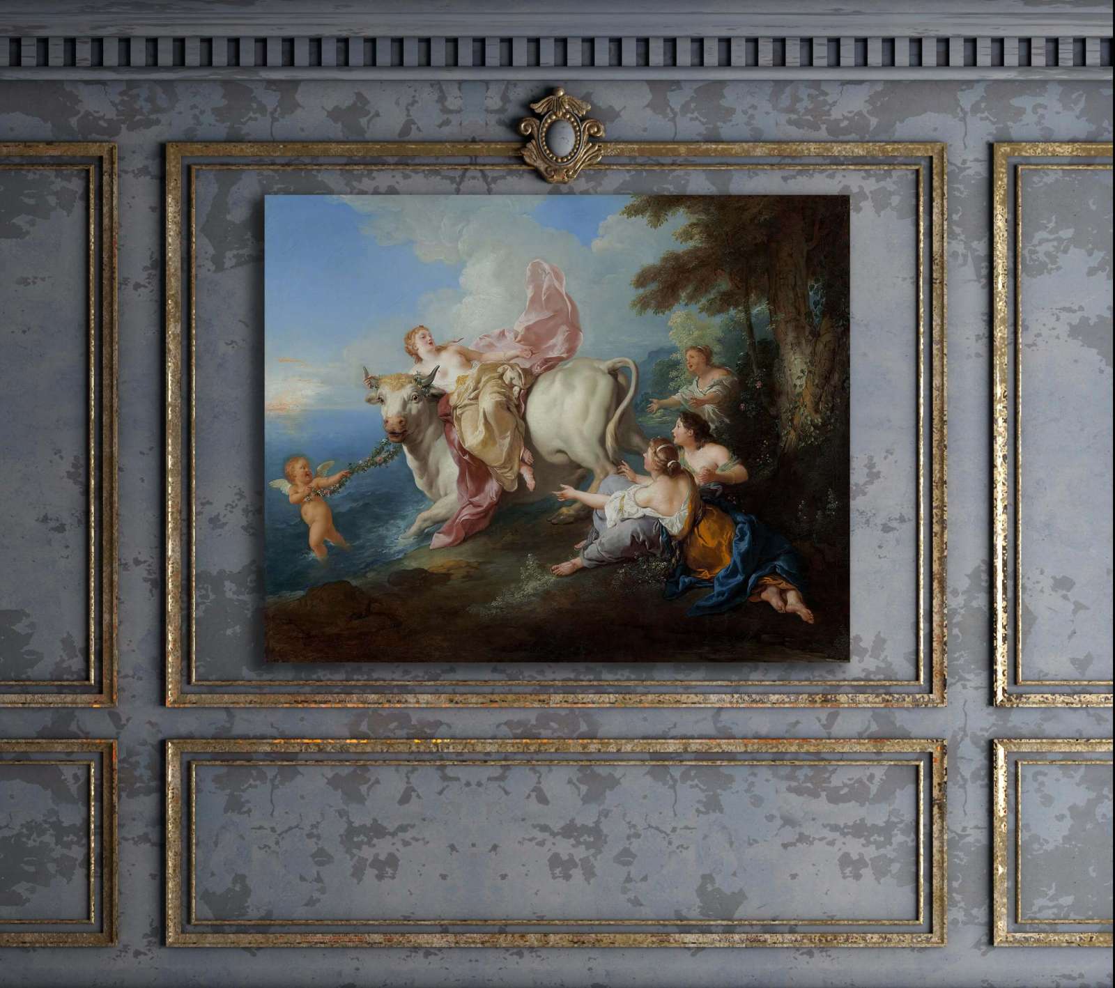 Reprodukcija „Europos pagrobimas“, Jean François de Troy (1716)