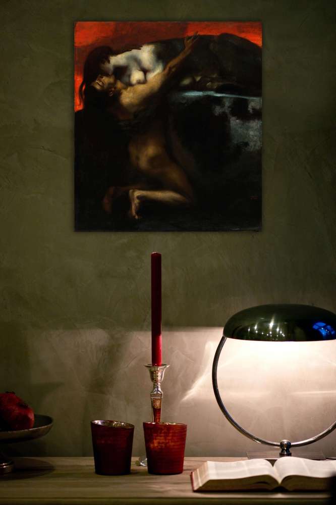 Reprodukcija „Sfinkso bučinys“, Franz von Stuck (1895)