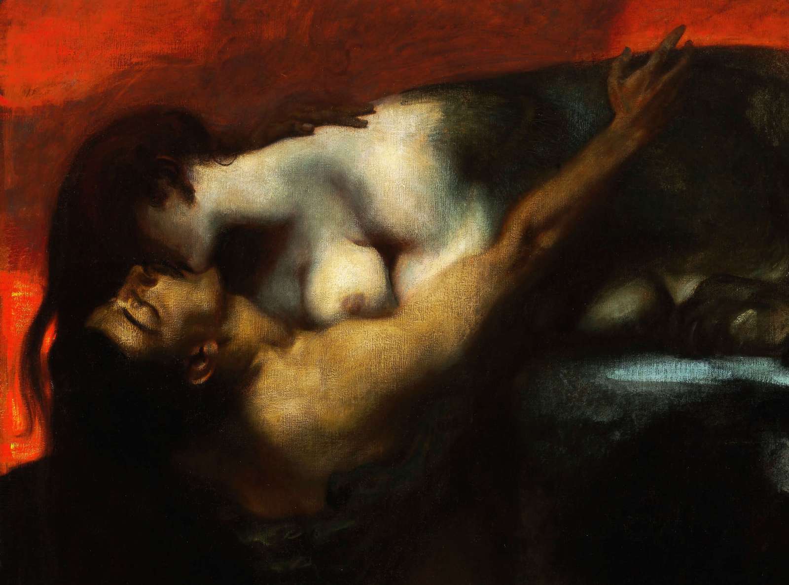 Reprodukcija „Sfinkso bučinys“, Franz von Stuck (1895)