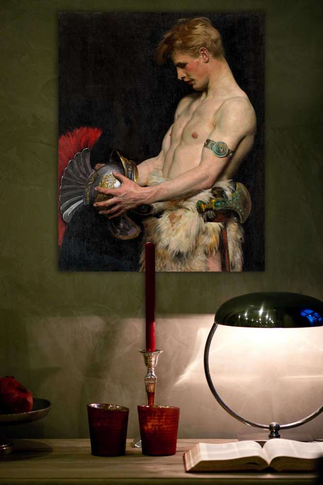 Reprodukcija „Germanų karys su šalmu“, Osmar Schindler (1902)