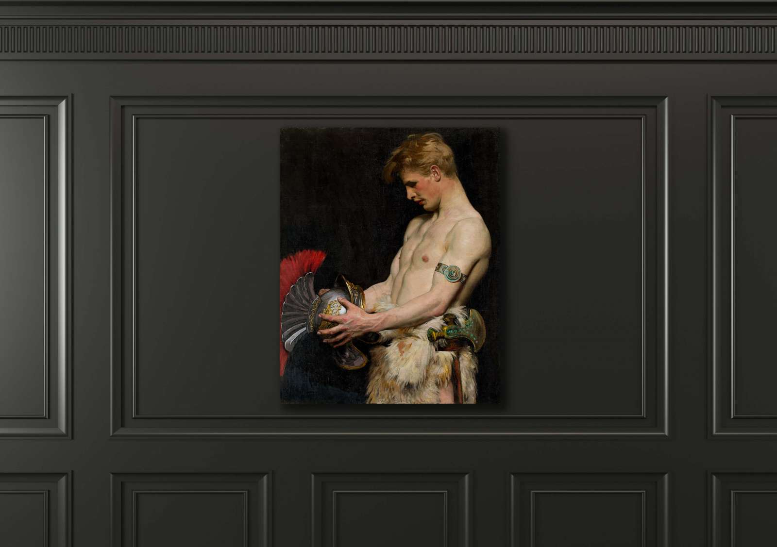 Reprodukcija „Germanų karys su šalmu“, Osmar Schindler (1902)