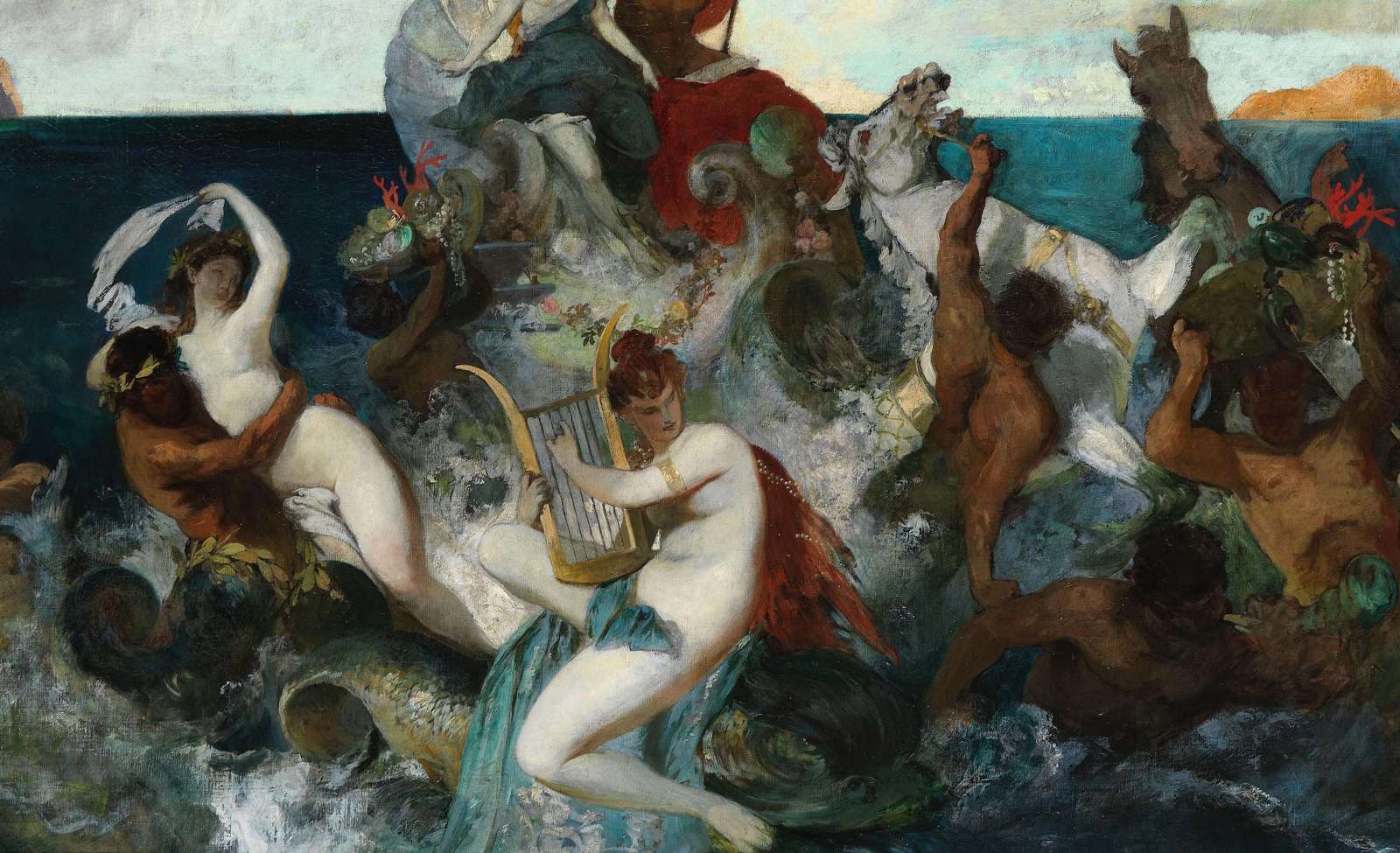 Reprodukcija „Neptūno ir Amfitritės vestuvių procesija“, Otto Seitz (1874)
