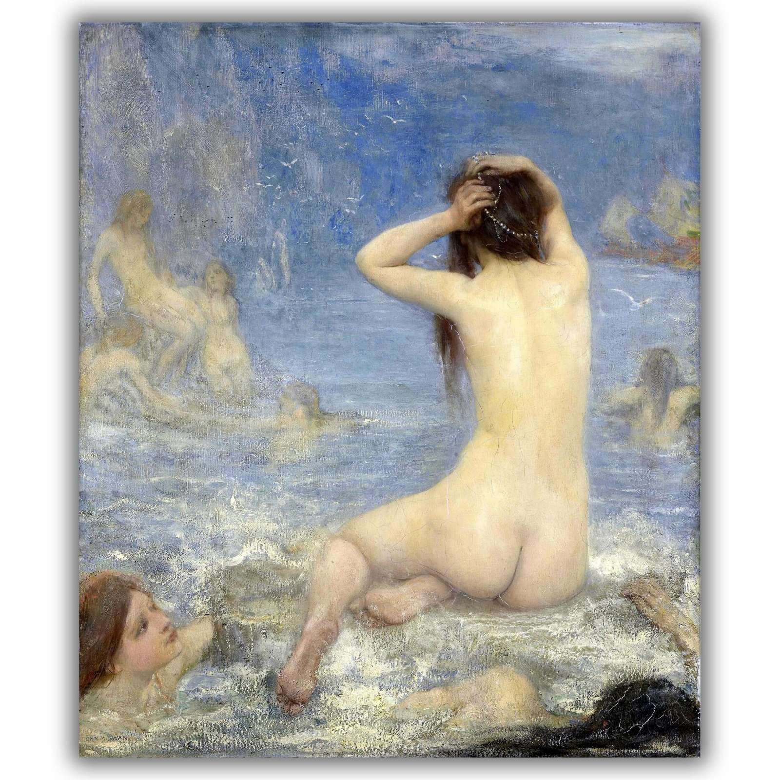 Reprodukcija „Sirenos“, John Macallan Swan (1910)