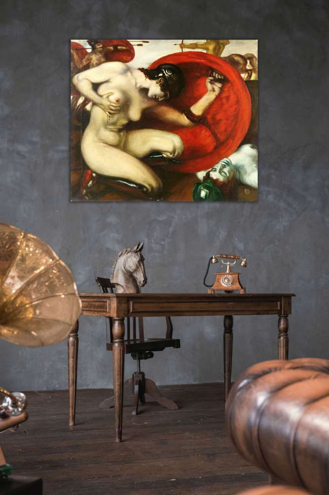 Reprodukcija „Sužeista amazonė“, Franz von Stuck (1905)