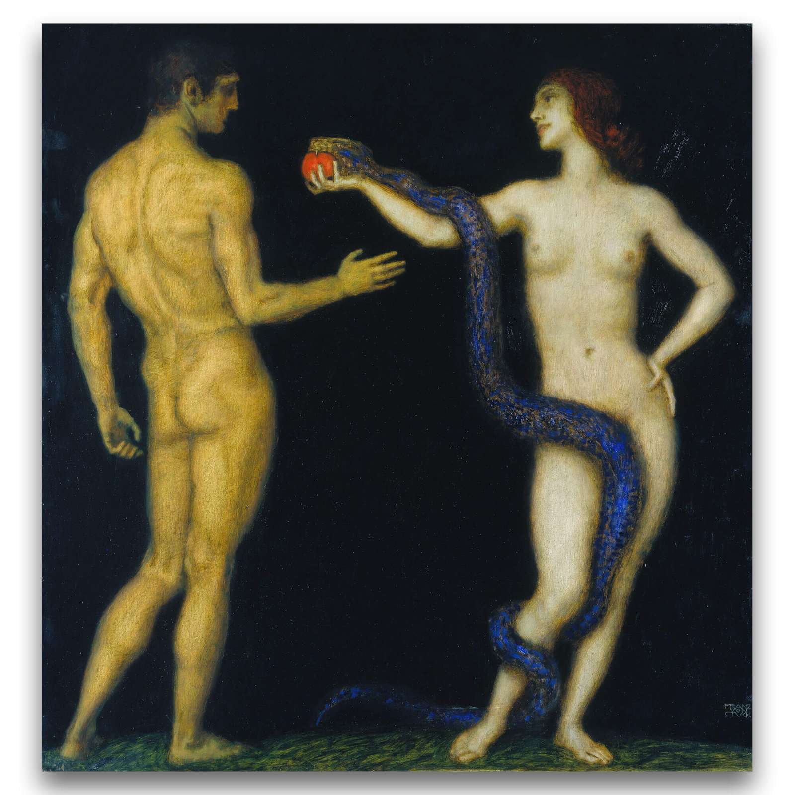 Reprodukcija „Adomas ir Ieva“, Franz von Stuck (1920)