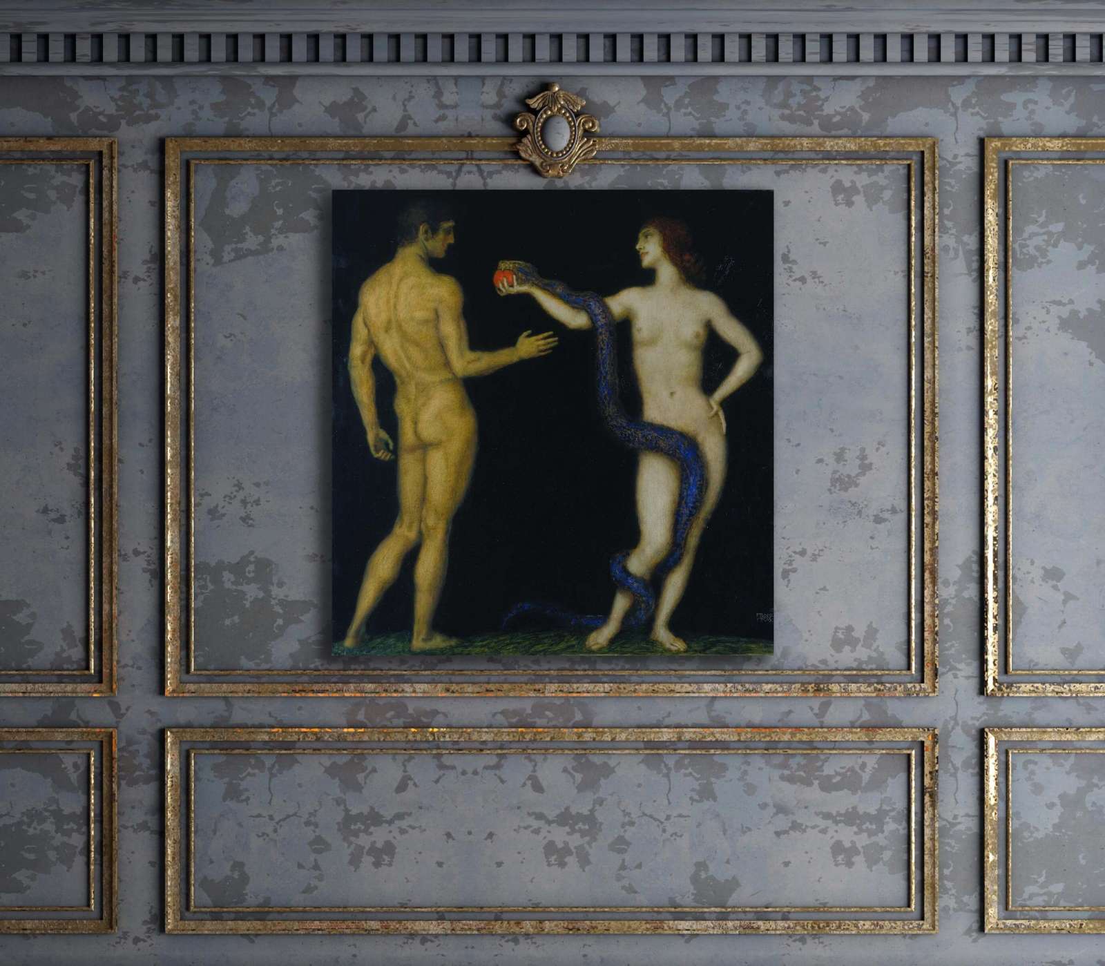 Reprodukcija „Adomas ir Ieva“, Franz von Stuck (1920)