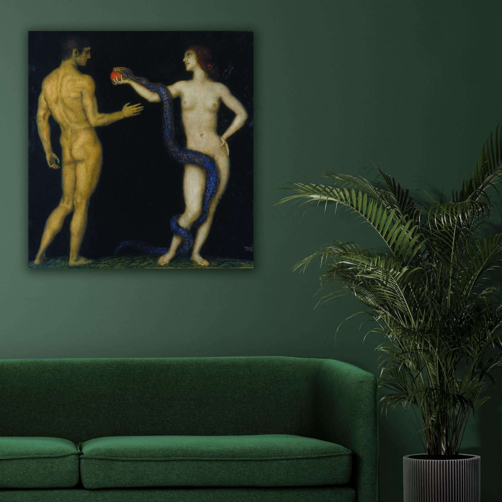 Reprodukcija „Adomas ir Ieva“, Franz von Stuck (1920)