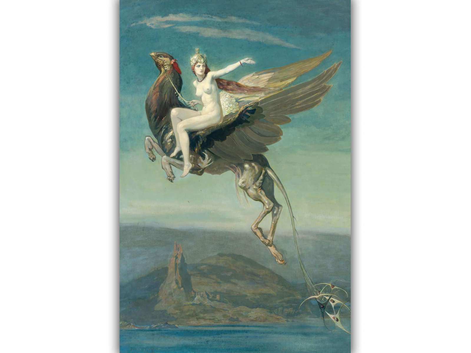 Reprodukcija „Heptu atsisveikina su Obo miestu“, John Duncan (1909)