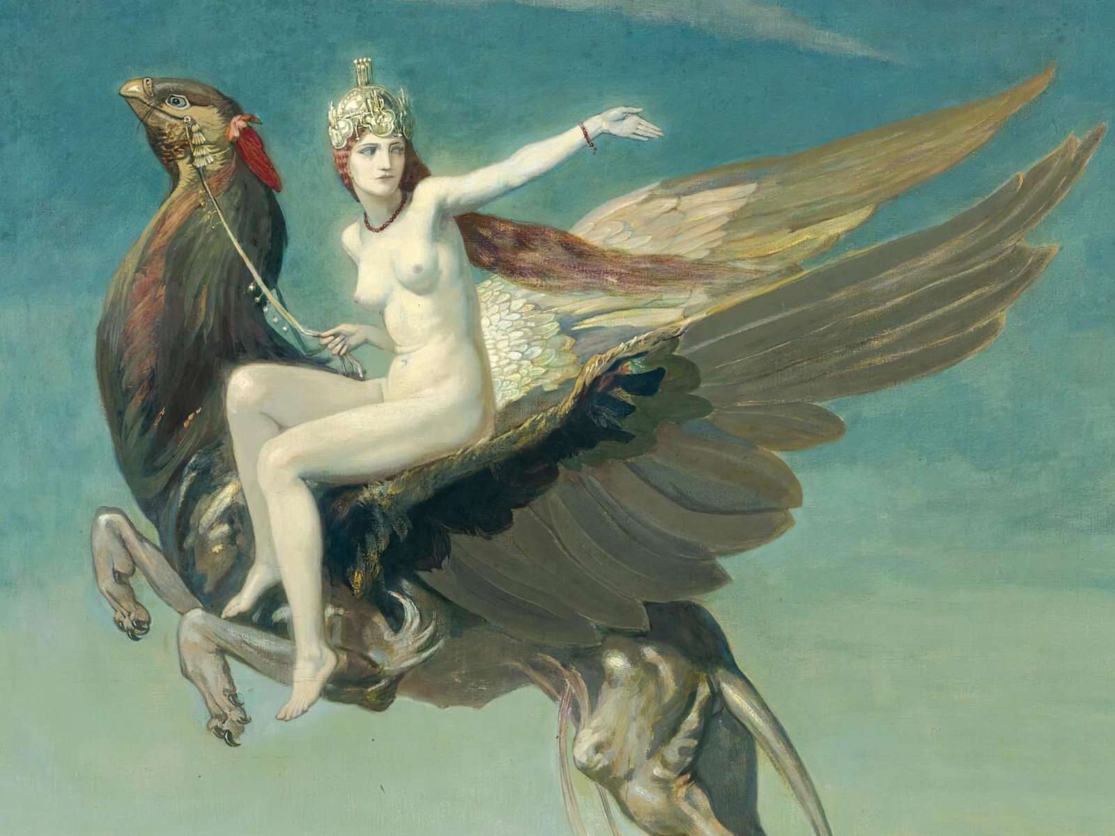 Reprodukcija „Heptu atsisveikina su Obo miestu“, John Duncan (1909)