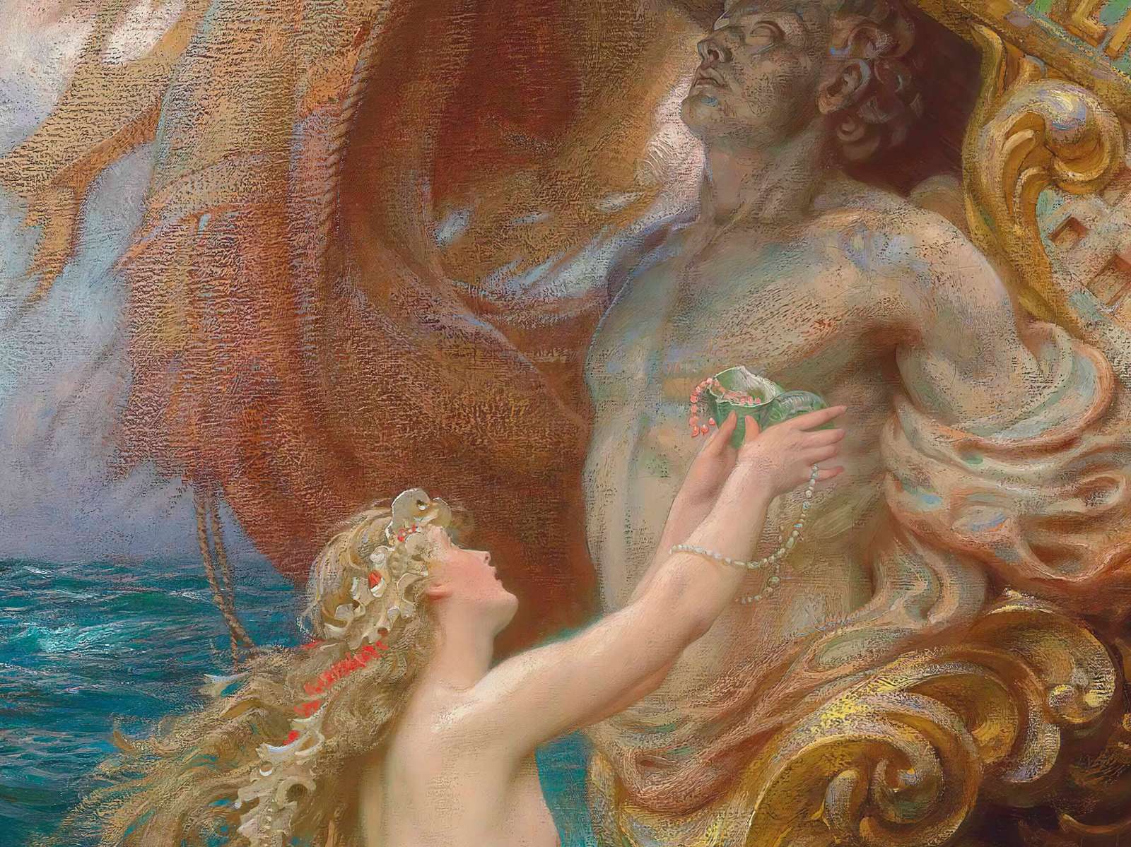 Reprodukcija „Jūros idilė“, Herbert James Draper