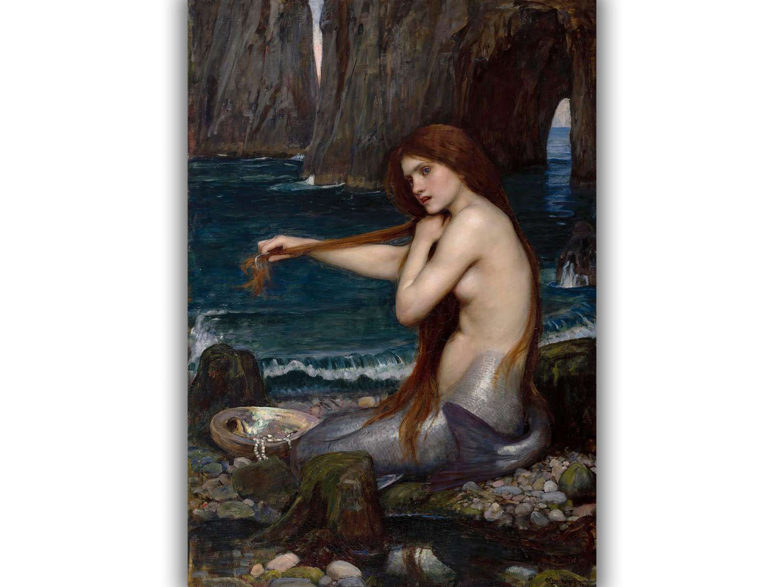 Reprodukcija „Undinė“, John William Waterhouse (1900)