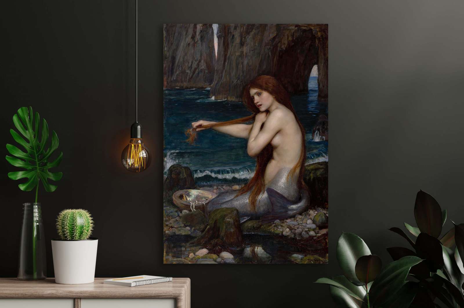 Reprodukcija „Undinė“, John William Waterhouse (1900)